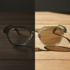 April Brown Photochromic Lens Glasses - Transparent green Geometric TR90 Frame