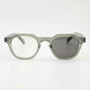 April Grey Photochromic Lens Glasses - Transparent green Geometric TR90 Frame