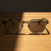 April Grey Photochromic Lens Glasses - Transparent green Geometric TR90 Frame