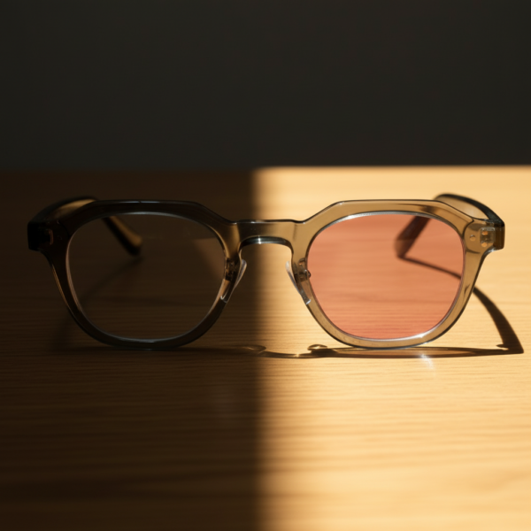 April Pink Photochromic Lens Glasses - Transparent green Geometric TR90 Frame