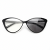 Carol Grey Photochromic Lens Glasses - Glossy black Cat-eye TR90 Frame