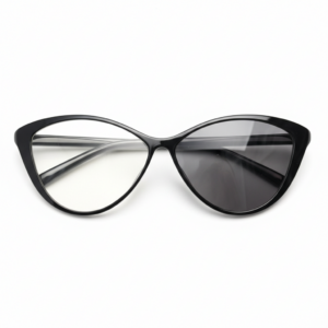 Carol Grey Photochromic Lens Glasses - Glossy black Cat-eye TR90 Frame