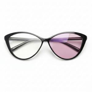 Carol Pink Photochromic Lens Glasses - Glossy black Cat-eye TR90 Frame