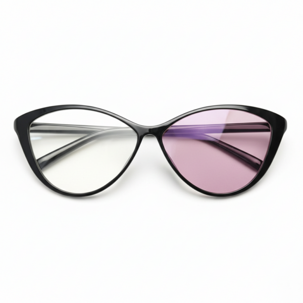 Carol Pink Photochromic Lens Glasses - Glossy black Cat-eye TR90 Frame