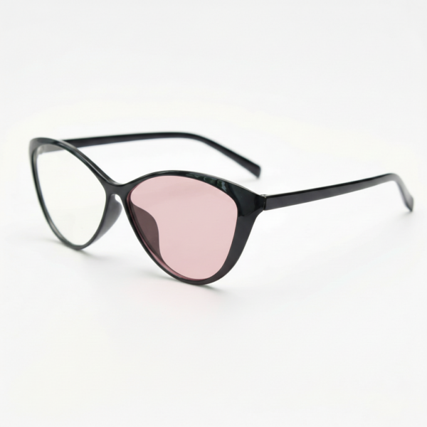 Carol Pink Photochromic Lens Glasses - Glossy black Cat-eye TR90 Frame