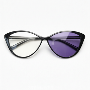 Carol Purple Photochromic Lens Glasses - Glossy black Cat-eye TR90 Frame