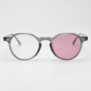 Cherry Pink Photochromic Lens Glasses - Grey Geometric TR90 Frame