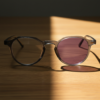 Cherry Purple Photochromic Lens Glasses - Grey Geometric TR90 Frame