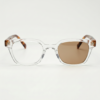 Dana Brown Photochromic Lens Glasses - Clear Square Acetate Frame - Front View Dana Brown Photochromic Lens Glasses - Clear Square Acetate Frame