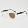 Dana Brown Photochromic Lens Glasses - Clear Square Acetate Frame - Side View Dana Brown Photochromic Lens Glasses - Clear Square Acetate Frame