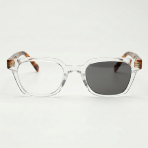 Dana Grey Photochromic Lens Glasses - Clear Square Acetate Frame