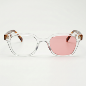 Dana Pink Photochromic Lens Glasses - Clear Square Acetate Frame