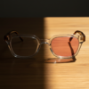 Dana Pink Photochromic Lens Glasses - Clear Square Acetate Frame - Lifestyle Dana Pink Photochromic Lens Glasses - Clear Square Acetate Frame