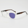 Dana Purple Photochromic Lens Glasses - Clear Square Acetate Frame - Side View Dana Purple Photochromic Lens Glasses - Clear Square Acetate Frame