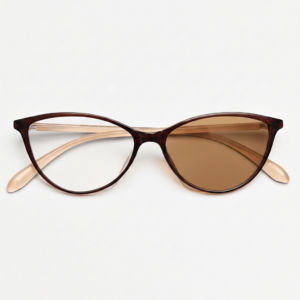 Dawn Brown Photochromic Lens Glasses - Red Cat-eye TR90 Frame