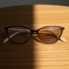 Dawn Brown Photochromic Lens Glasses - Red Cat-eye TR90 Frame - Lifestyle Dawn Brown Photochromic Lens Glasses - Red Cat-eye TR90 Frame