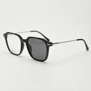 Grey Photochromic Glasses - Black Rectangle TR90 Frame - Side View