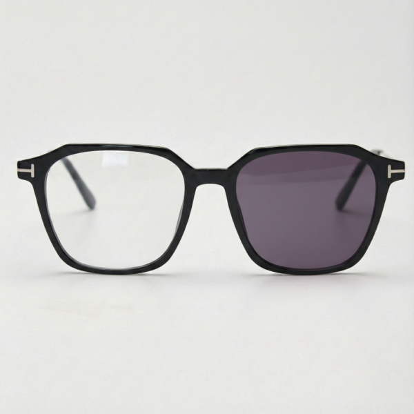 Elma Purple Photochromic Lens Glasses - Black Rectangle TR90 Frame - Front View Elma Purple Photochromic Lens Glasses - Black Rectangle TR90 Frame