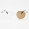 Erin Brown Photochromic Lens Glasses - Clear Round TR90 Frame - Front View Erin Brown Photochromic Lens Glasses - Clear Round TR90 Frame