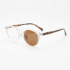 Erin Brown Photochromic Lens Glasses - Clear Round TR90 Frame - Side View Erin Brown Photochromic Lens Glasses - Clear Round TR90 Frame
