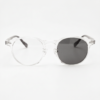 Erin Grey Photochromic Lens Glasses - Clear Round TR90 Frame - Front View Erin Grey Photochromic Lens Glasses - Clear Round TR90 Frame