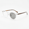 Erin Grey Photochromic Lens Glasses - Clear Round TR90 Frame - Side View Erin Grey Photochromic Lens Glasses - Clear Round TR90 Frame