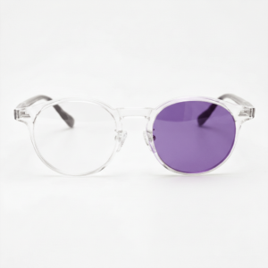 Erin Purple Photochromic Lens Glasses - Clear Round TR90 Frame