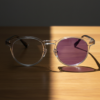 Erin Purple Photochromic Lens Glasses - Clear Round TR90 Frame