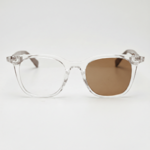 Faith Brown Photochromic Lens Glasses - Clear Rectangle TR90 Frame