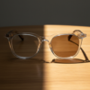 Faith Brown Photochromic Lens Glasses - Clear Rectangle TR90 Frame - Lifestyle Faith Brown Photochromic Lens Glasses - Clear Rectangle TR90 Frame