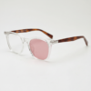 Faith Pink Photochromic Lens Glasses - Clear Rectangle TR90 Frame - Side View Faith Pink Photochromic Lens Glasses - Clear Rectangle TR90 Frame