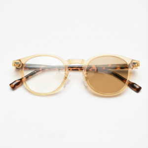 Gail Brown Photochromic Lens Glasses - Yellow Round TR90 Frame
