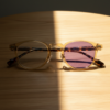 Gail Purple Photochromic Lens Glasses - Yellow Round TR90 Frame