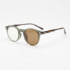 Ida Brown Photochromic Lens Glasses - Green Round TR90 Frame - Side View Ida Brown Photochromic Lens Glasses - Green Round TR90 Frame
