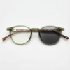 Ida Grey Photochromic Lens Glasses - Green Round TR90 Frame - Front View Ida Grey Photochromic Lens Glasses - Green Round TR90 Frame