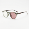 Ida Pink Photochromic Lens Glasses - Green Round TR90 Frame