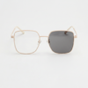 Jade Grey Photochromic Lens Glasses - Gold Square Metal Frame - Front View Jade Grey Photochromic Lens Glasses - Gold Square Metal Frame