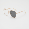 Jade Grey Photochromic Lens Glasses - Gold Square Metal Frame - Side View Jade Grey Photochromic Lens Glasses - Gold Square Metal Frame