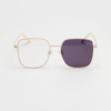 Jade Purple Photochromic Lens Glasses - Gold Square Metal Frame