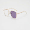Jade Purple Photochromic Lens Glasses - Gold Square Metal Frame