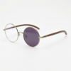 Jo Purple Photochromic Lens Glasses - Gold Round Metal Frame - Side View Jo Purple Photochromic Lens Glasses - Gold Round Metal Frame