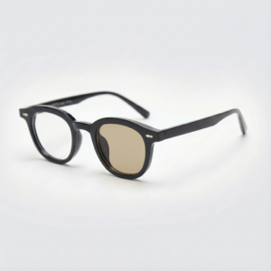 Brown Photochromic Glasses - Black Oval TR90 Frame - Side View Brown Photochromic Glasses - Black Oval TR90 Frame - Side View