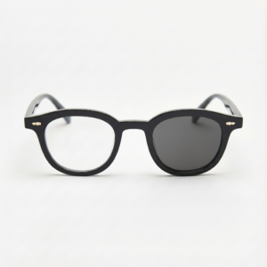 Joyce Grey Photochromic Lens Glasses - Black Oval TR90 Frame