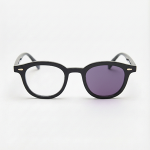 Joyce Purple Photochromic Lens Glasses - Black Oval TR90 Frame