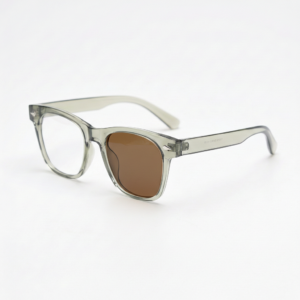 Brown Photochromic Glasses - Green Rectangle TR90 Frame - Side View