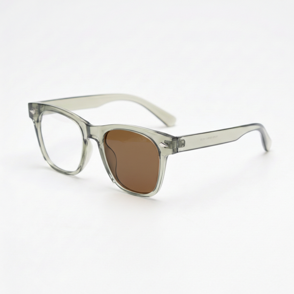 Julie Brown Photochromic Lens Glasses - Green Rectangle TR90 Frame - Side View Julie Brown Photochromic Lens Glasses - Green Rectangle TR90 Frame