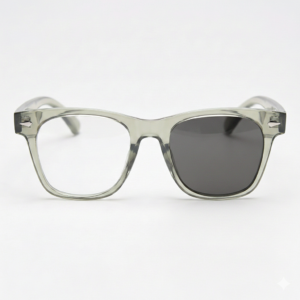 Julie Grey Photochromic Lens Glasses - Green Rectangle TR90 Frame