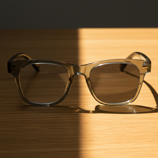 Julie Grey Photochromic Lens Glasses - Green Rectangle TR90 Frame - Lifestyle Julie Grey Photochromic Lens Glasses - Green Rectangle TR90 Frame