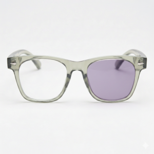 Julie Purple Photochromic Lens Glasses - Green Rectangle TR90 Frame