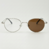 June Brown Photochromic Lens Glasses - Silver Round Stainless steel Frame